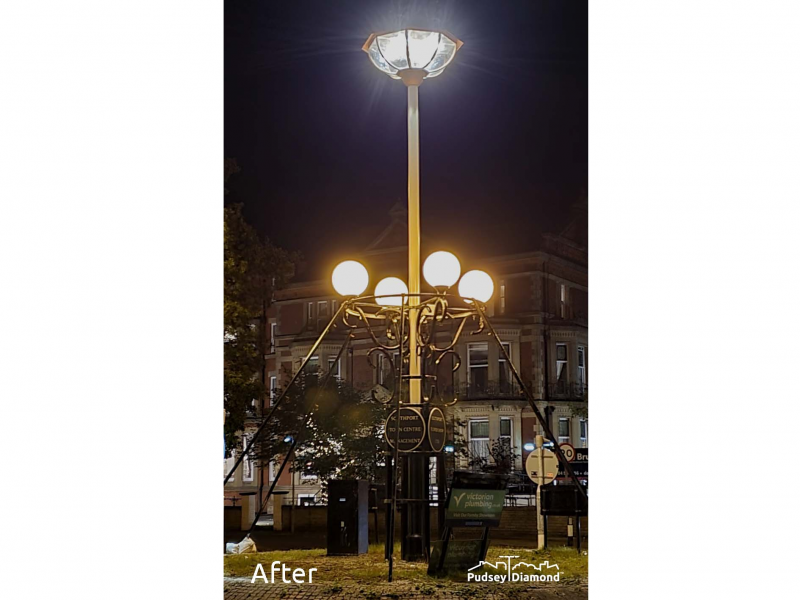 lantern street light on at night time