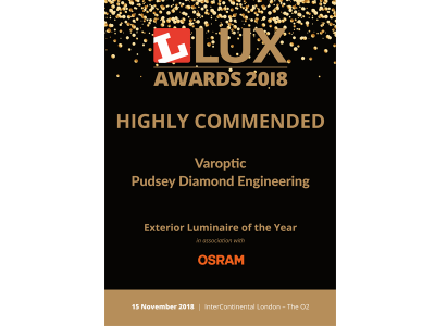 Varoptic Highly Commended Exterior Luminaire of the Year - Lux Awards 2018